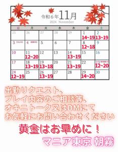 11月の出勤予定はこちら