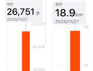 これ多分正確に測れてない(笑)昨日の運動量エグ!🩷
