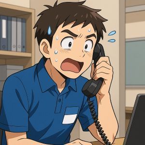 新人スタッフ、電話の壁にぶち当たる